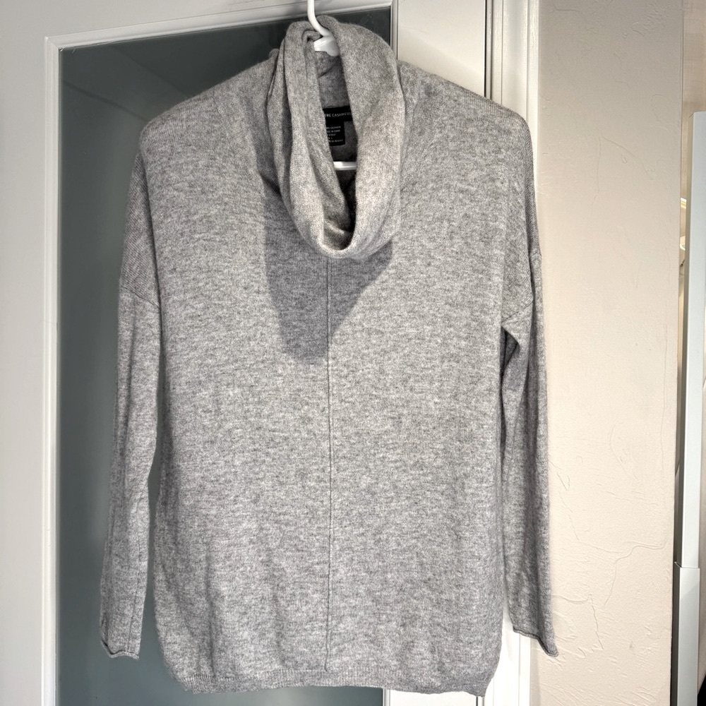 Cashmere Cashmere | Cowl Neck Sweater | Cashmere | Medium Heathered Gray | L
